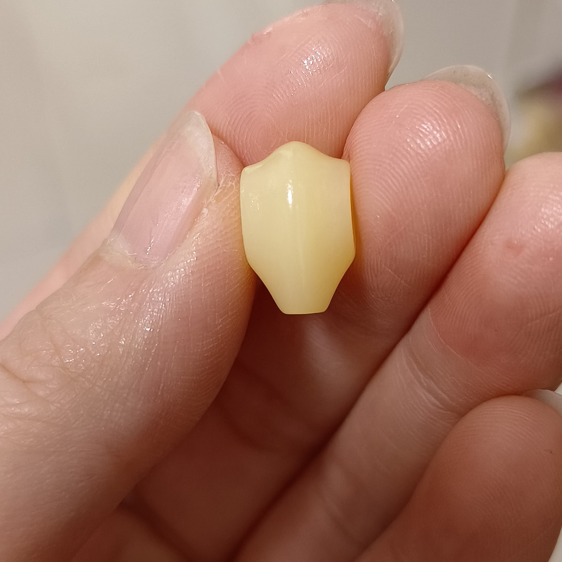 驼骨高瓷白黄润鲨鱼背三通配饰文玩