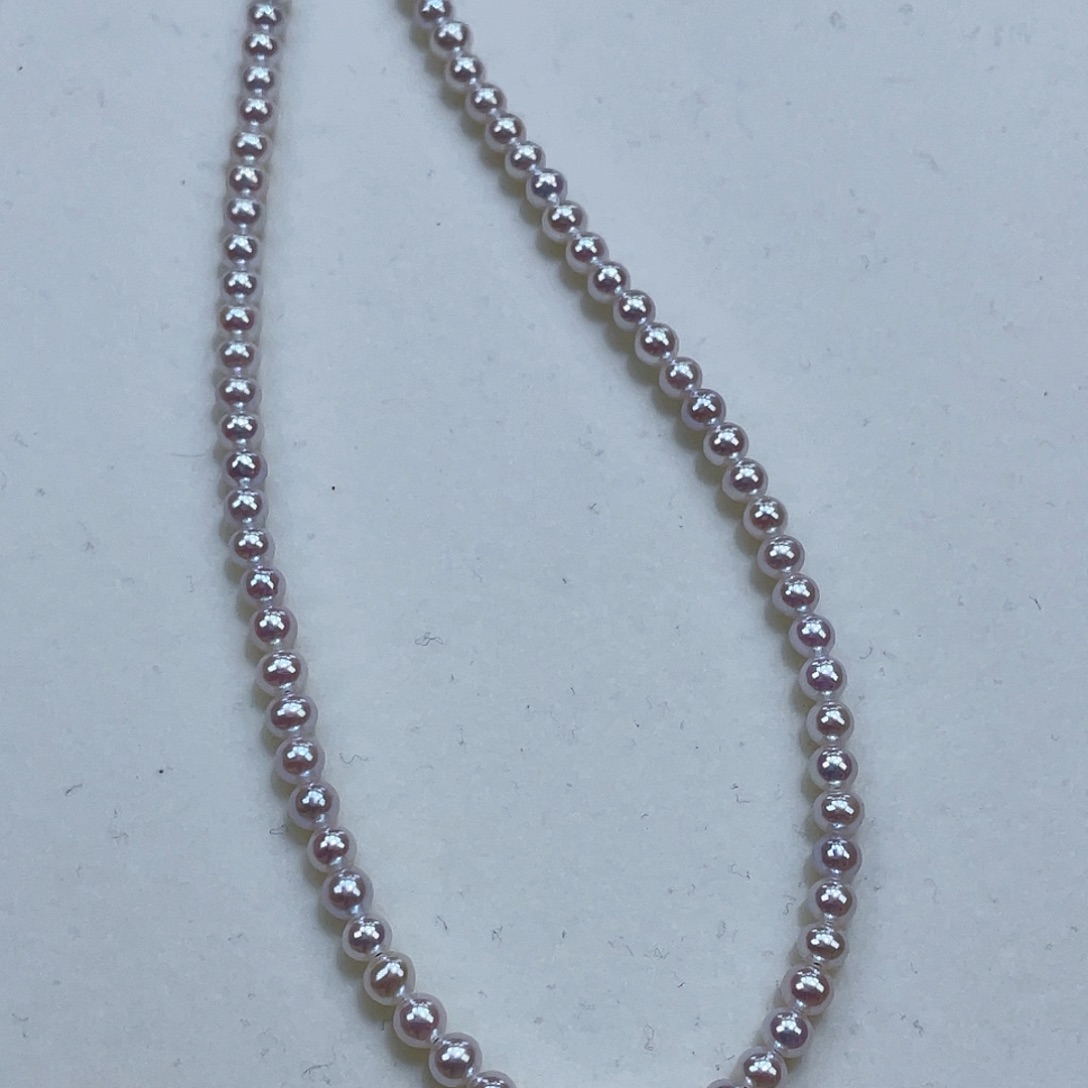 淡水珍珠颈饰银S925镶嵌3-4m亮瞎眼极光勿拍！！！