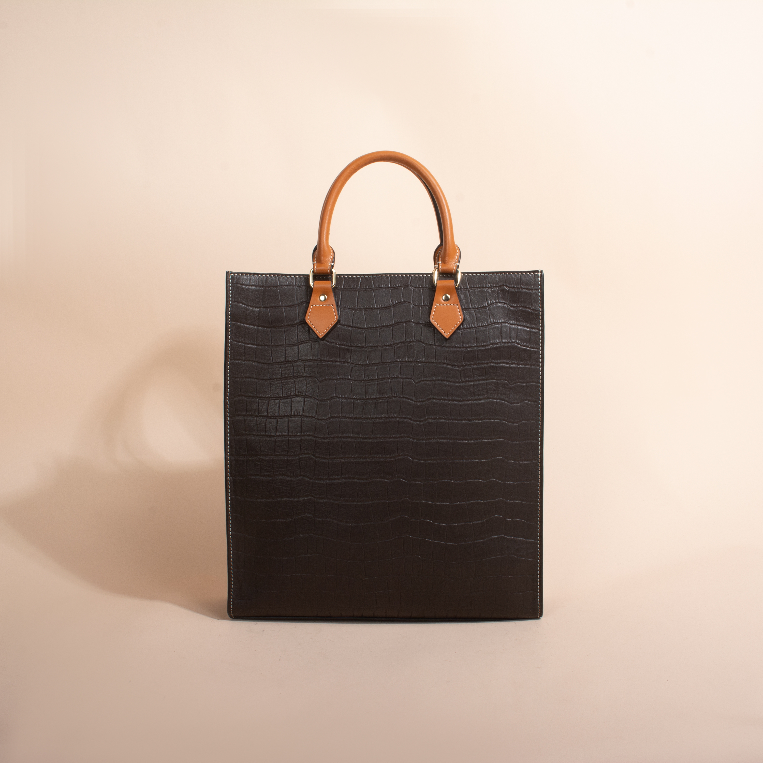 时尚手提6046巧克力色轻奢单肩包斜挎女包