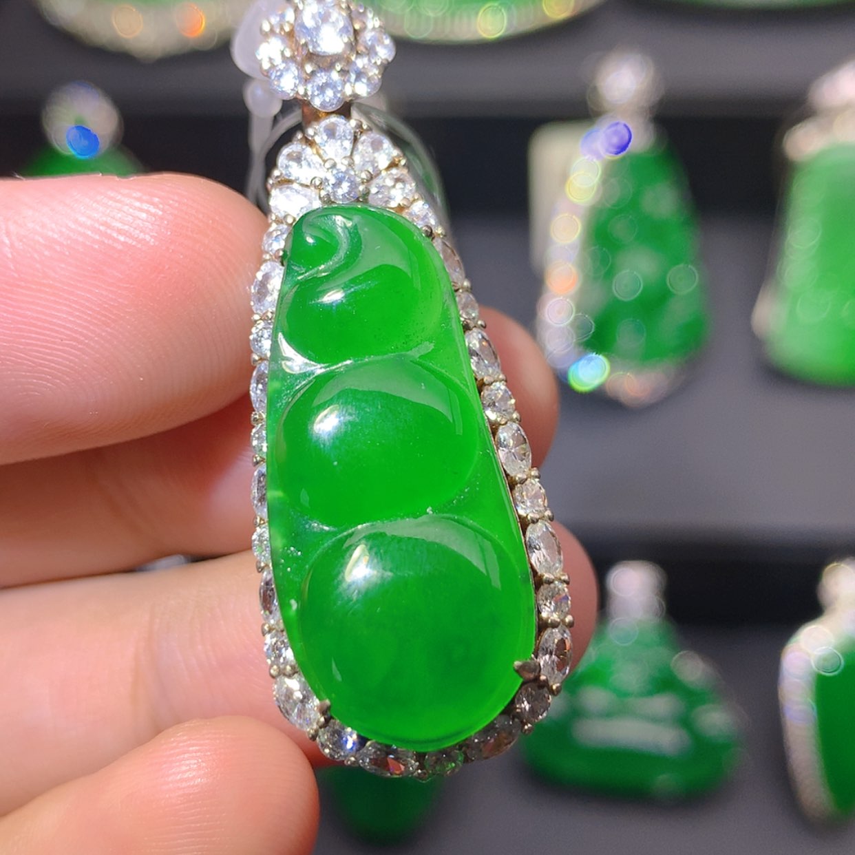 【闪购商品】翡翠银S925镶嵌吊坠(不含链)