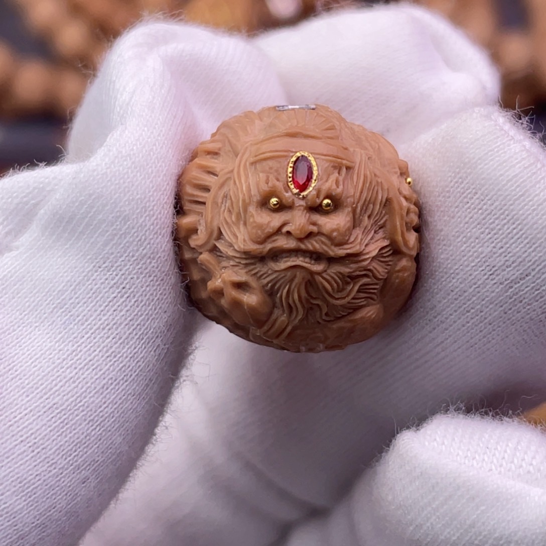 猴头核桃吊坠满工王灵官