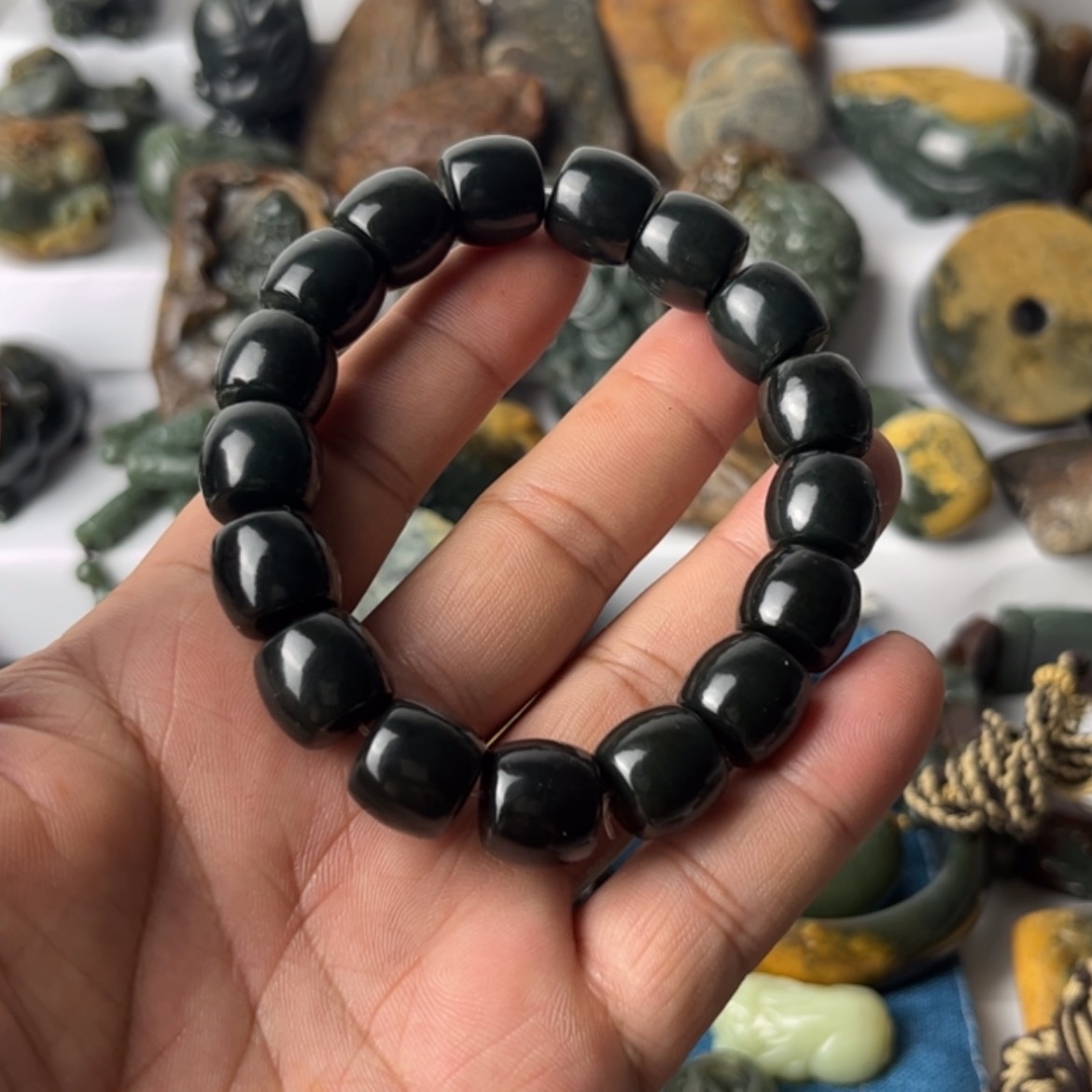 【闪购商品】手链未镶嵌透闪石质玉玉**风