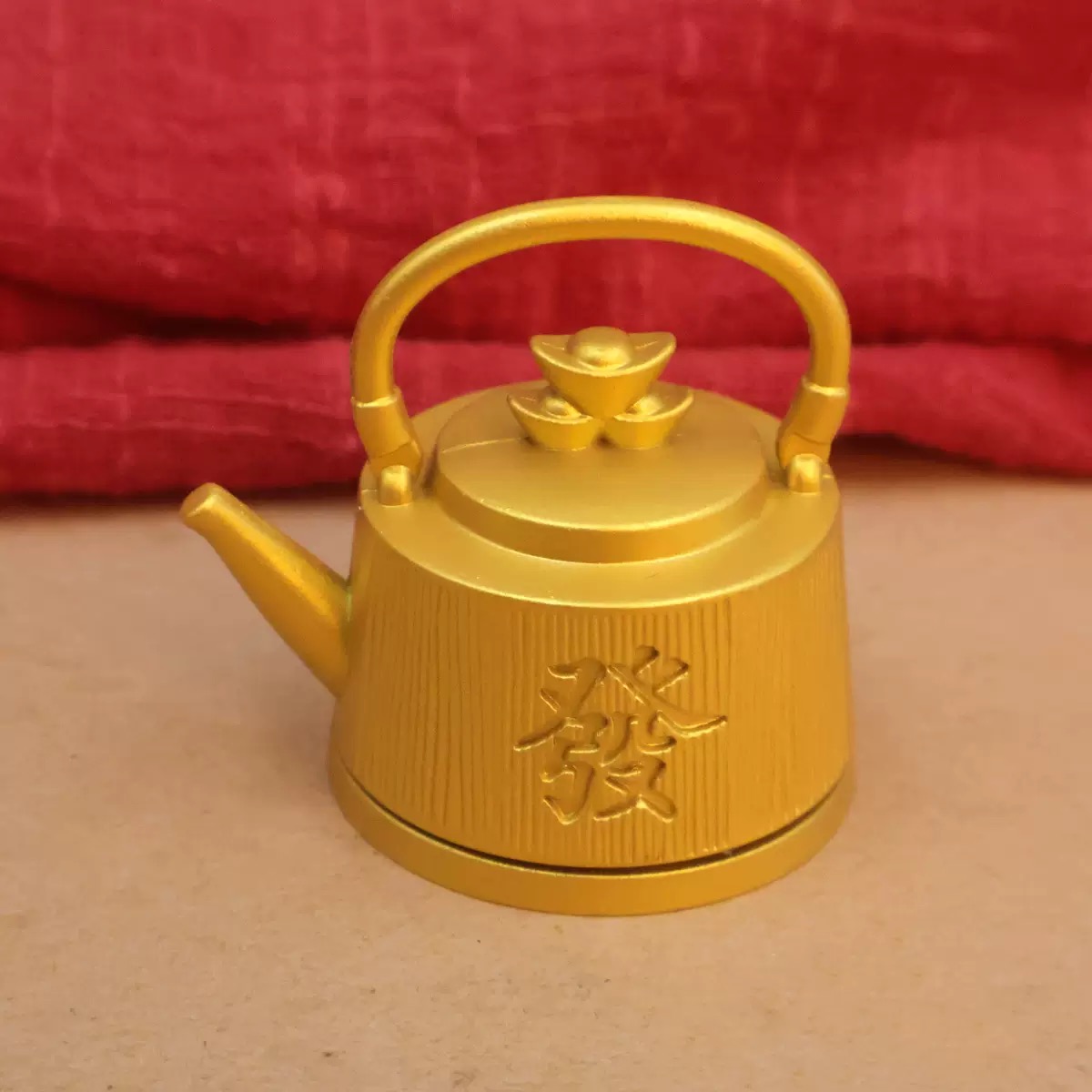 （发财壶）新款发财茶壶转转把把壶精致麻将手把件茶桌书桌桌面摆件