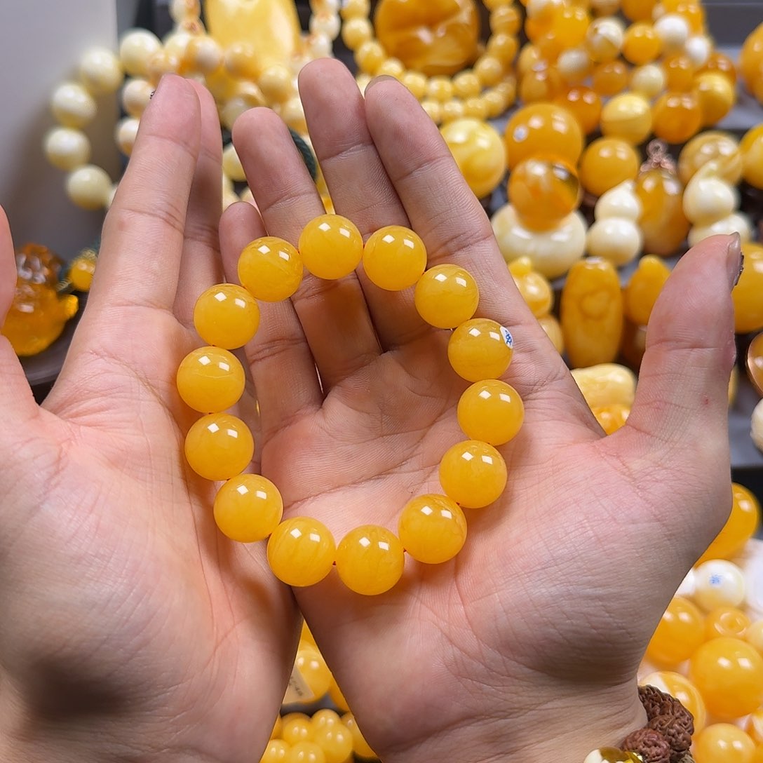 琥珀珠宝奇石未镶嵌同料16mm