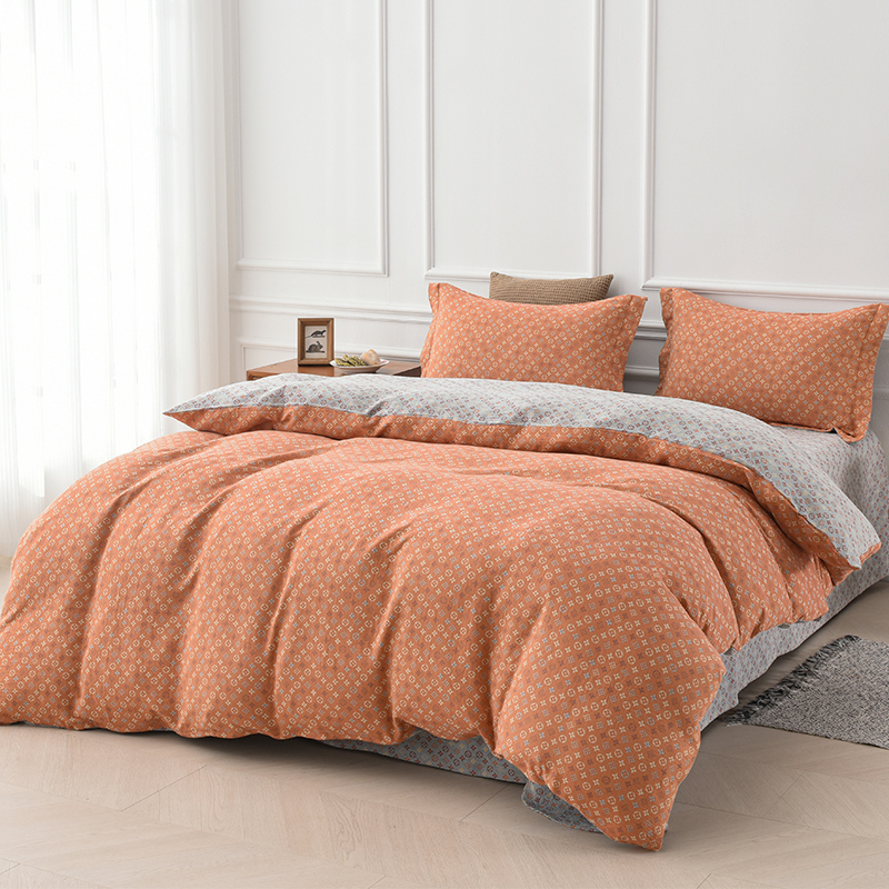 【栗子家】莫里斯四件套！全棉A类色织提花双层纱四件套双面