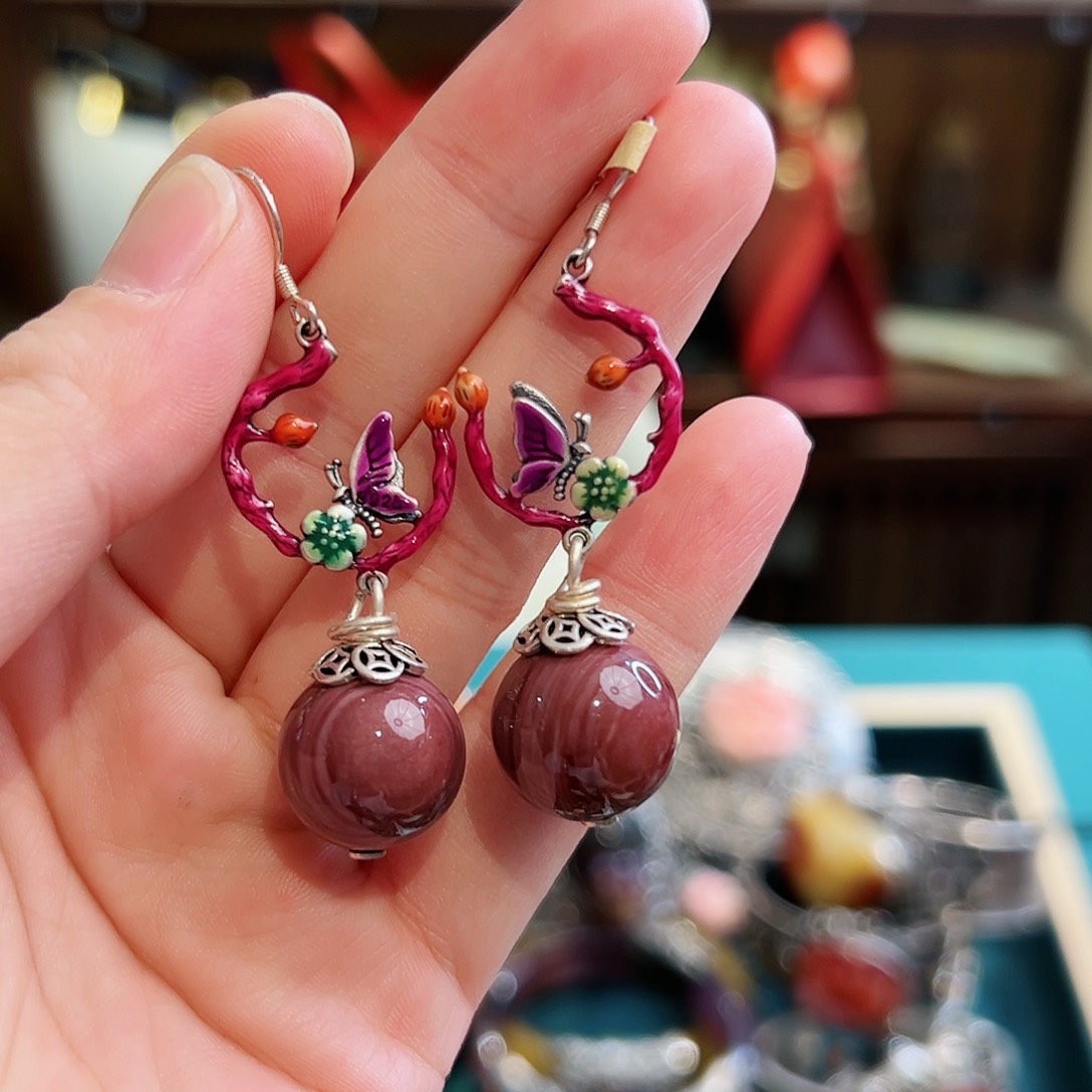 玛瑙/玉髓耳环未镶嵌耳环