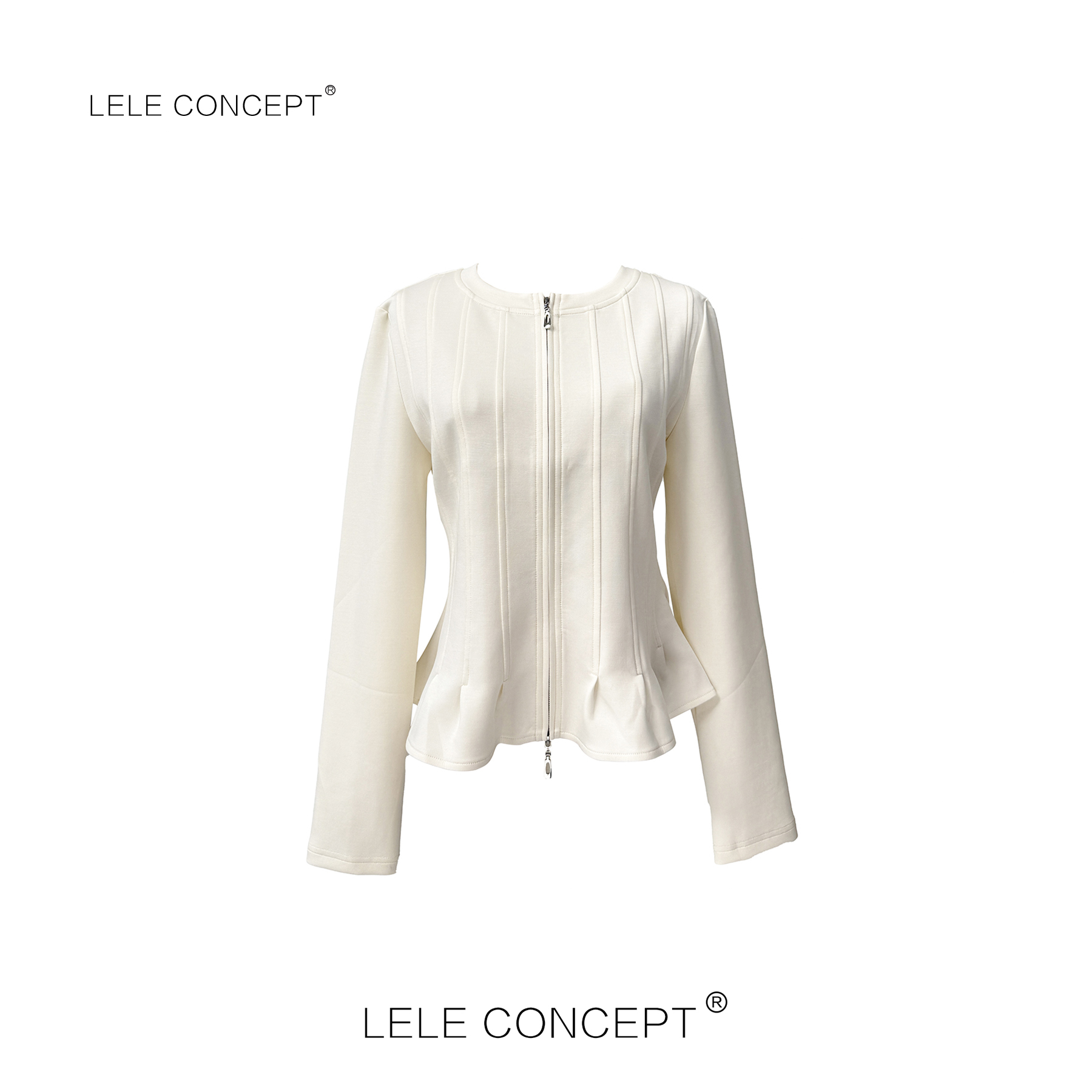 LELE CONCEPT｜「如一」圆领鱼骨菲边长袖外套S0840