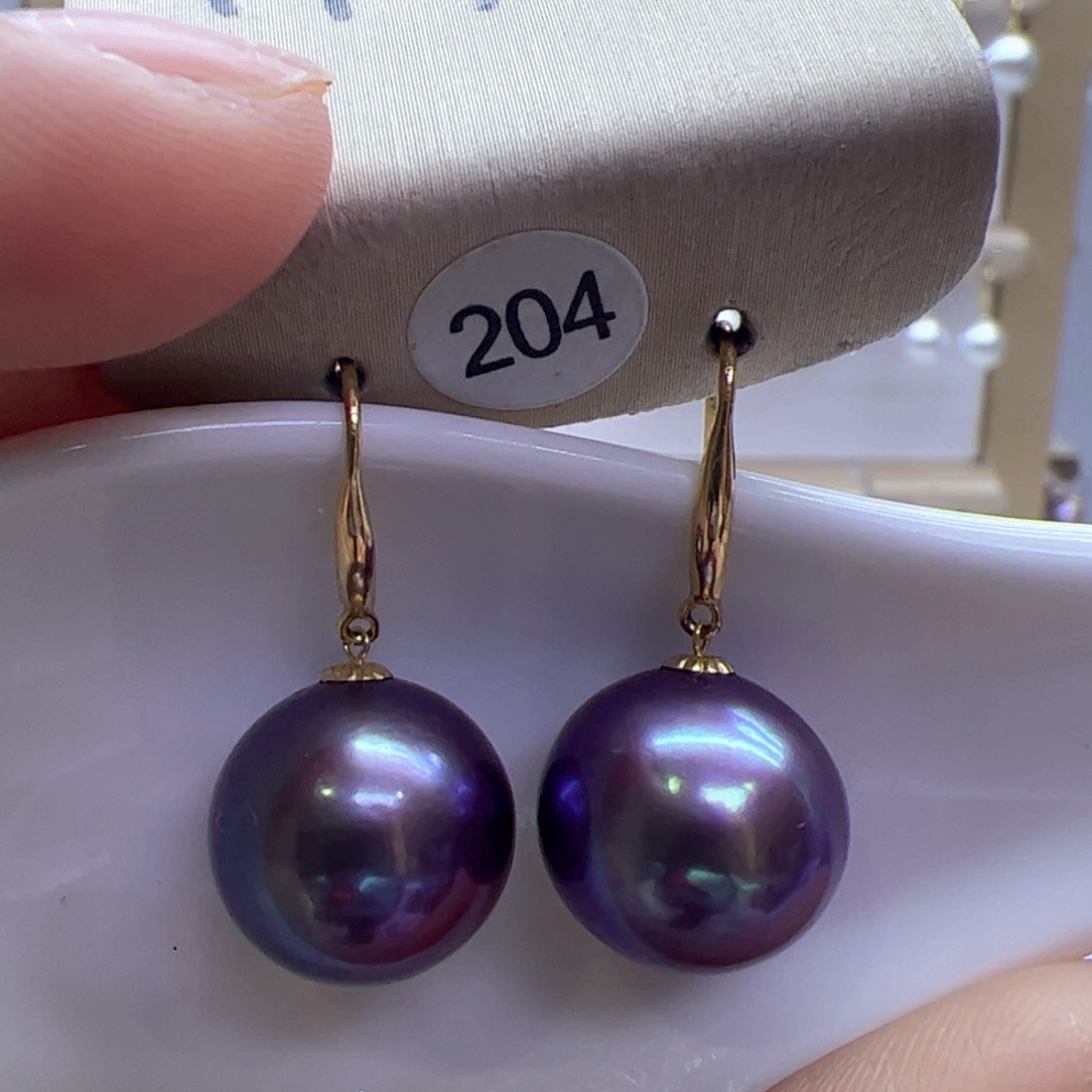 淡水珍珠耳饰18K金镶嵌