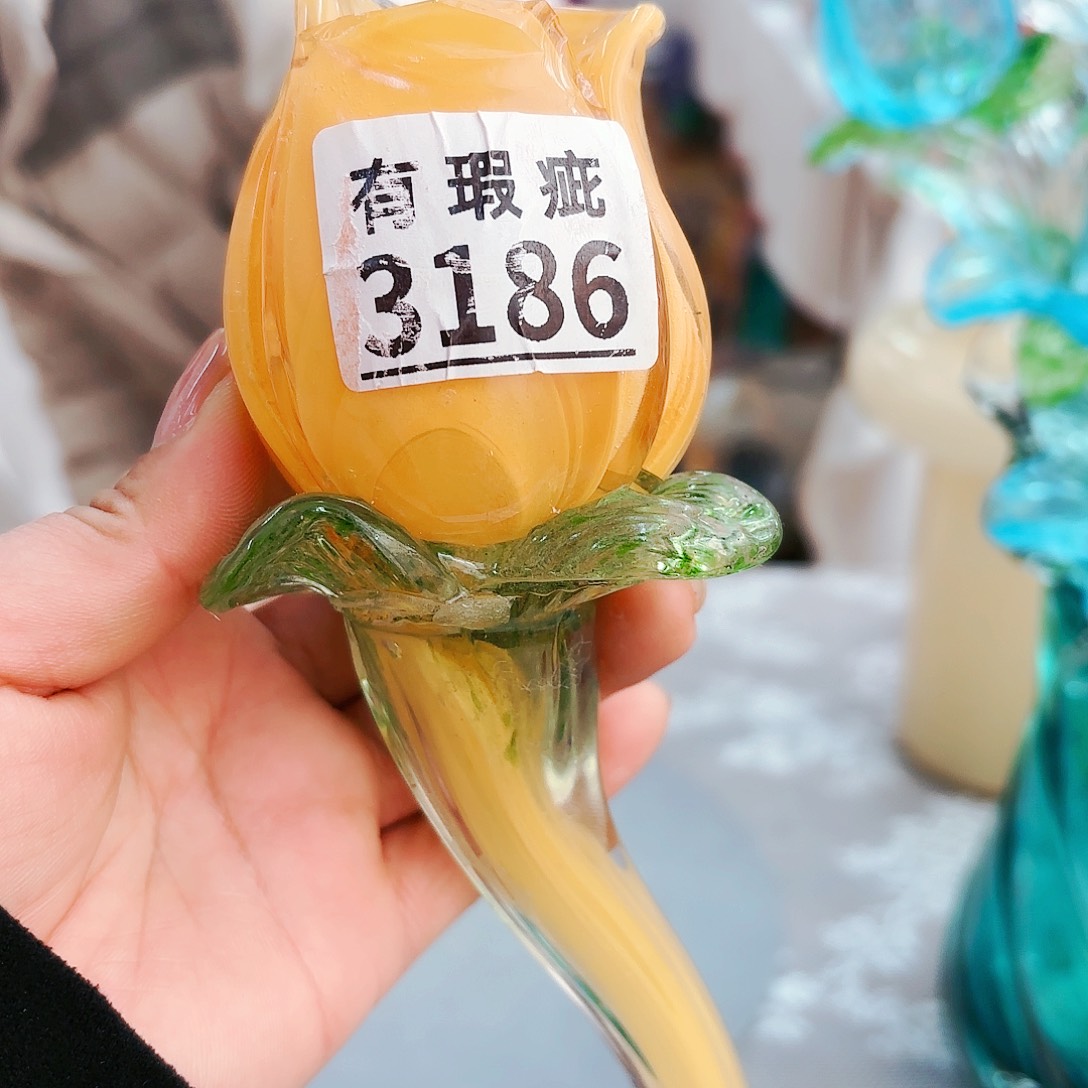 瑕疵福利不退不换安妮家居琉璃花瓶摆件