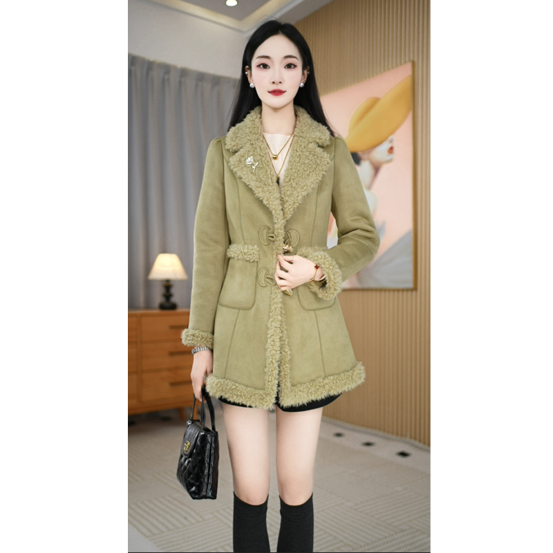 【艾丝琪】冬季新款大气百搭优雅修身时尚保暖女士外套M-2XL