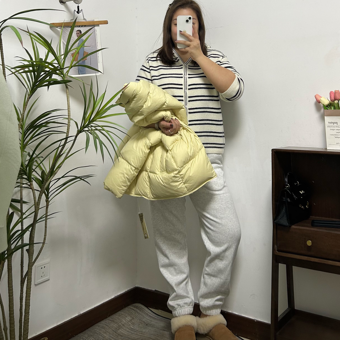 超韩系连帽条纹百搭显瘦全羊毛针织衫毛衣大码微胖百搭