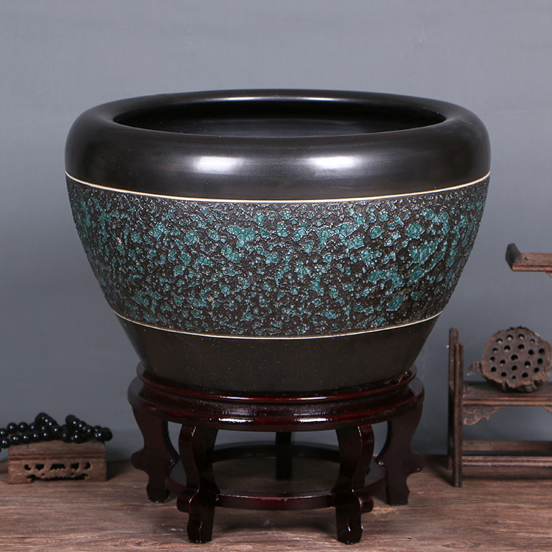 庭院大缸景德镇青花瓷水缸金鱼缸荷花碗莲睡莲盆乌龟缸酒店甲鱼缸