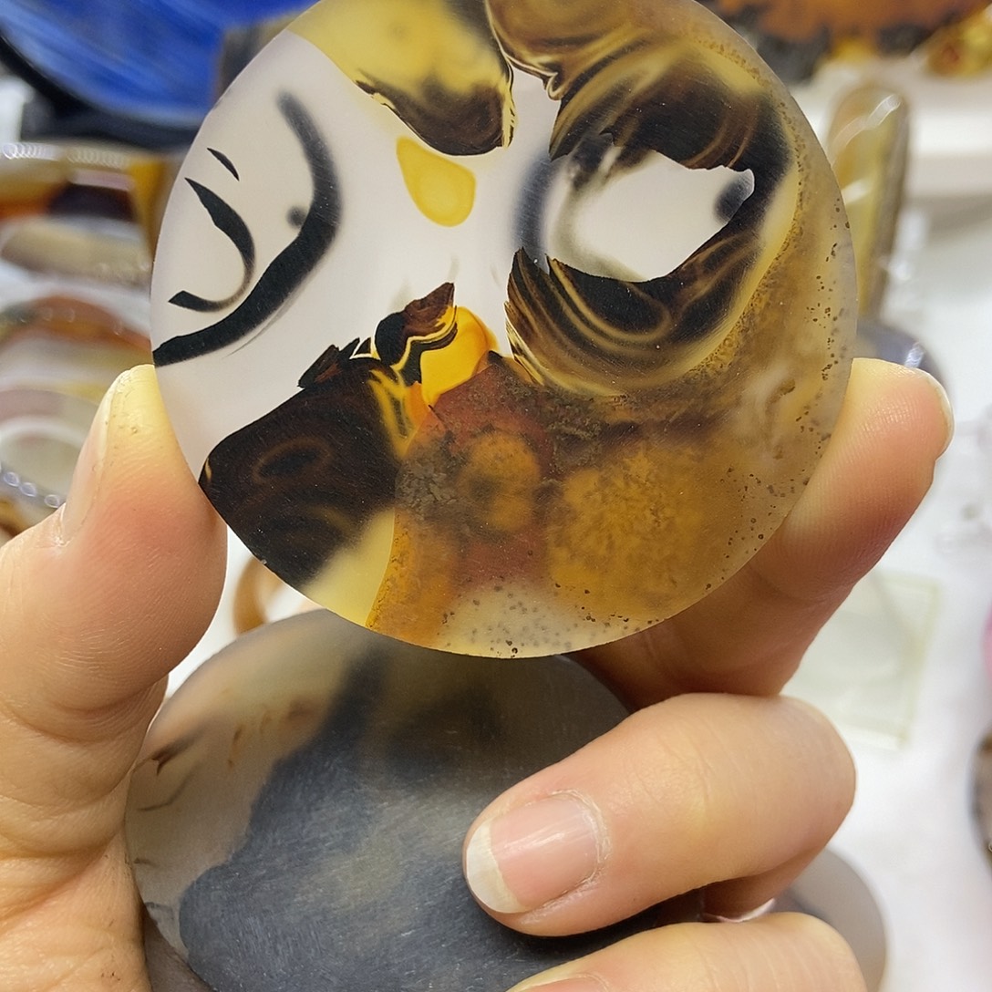 定制玛瑙巴玉玛瑙象形花牌