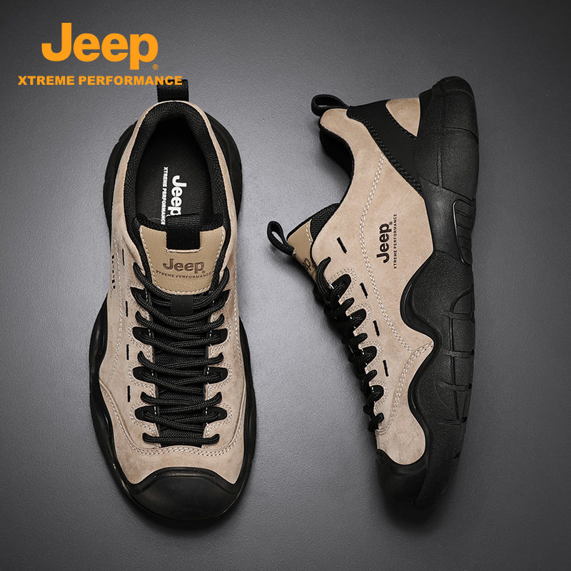 JEEP/吉普男鞋秋季真皮运动休闲工作马丁板鞋防水防滑登山劳保鞋