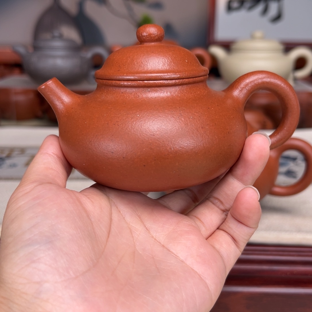随***安茶壶紫砂宝山红泥200