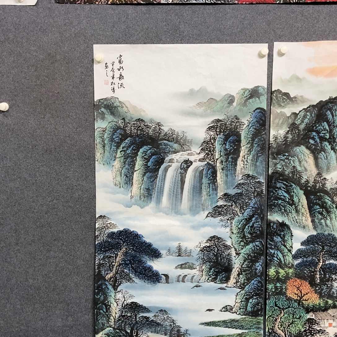 国画我***宝四尺山水一副