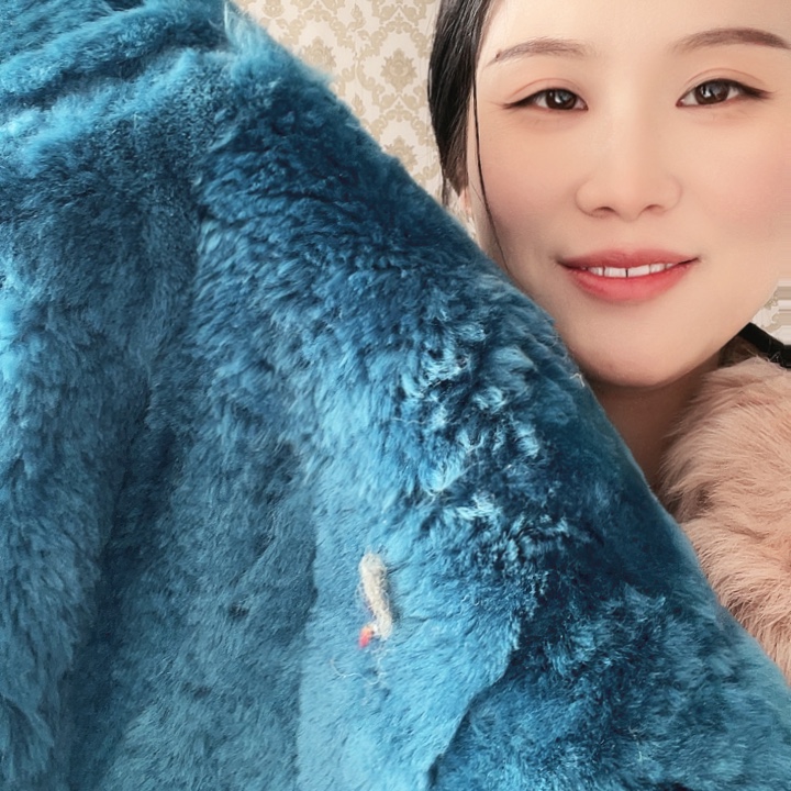 高***中羊羔毛蓝色加厚3条帮拼