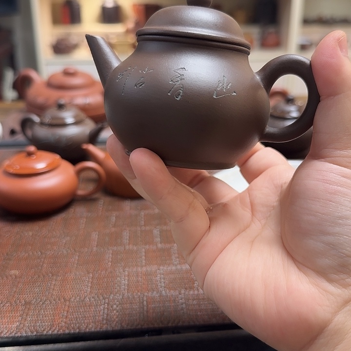 紫砂茶壶拼紫卡绿芭乐