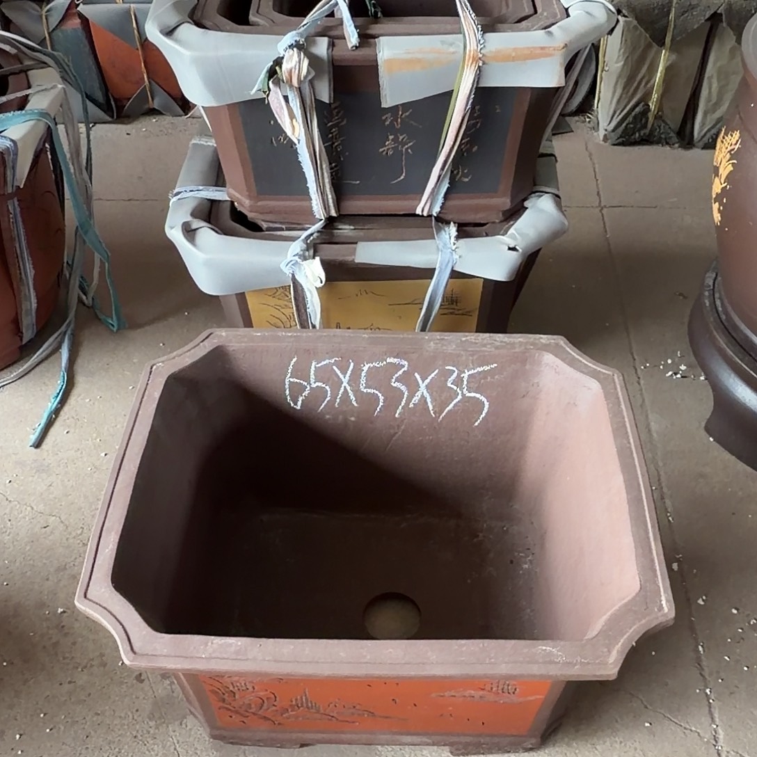 紫砂花盆大号一个红