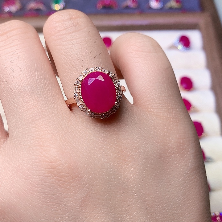 祖母绿戒指银S925镶嵌蘭**提