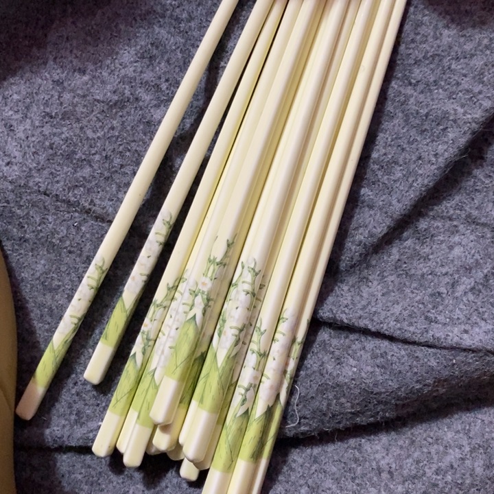 碗陶瓷黄稀土筷子10双