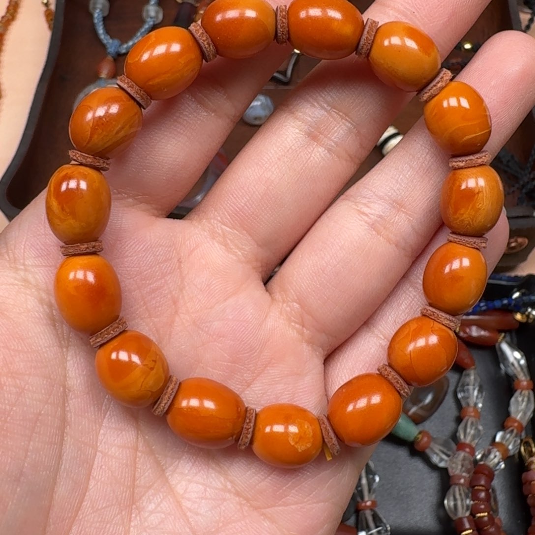 琥珀手链未镶嵌H*Y天然琥珀蜜蜡手串