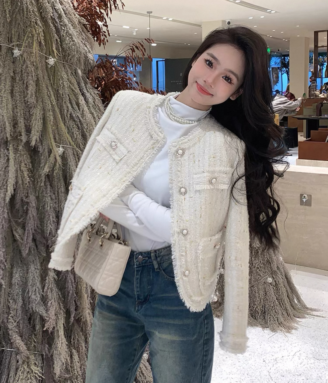 4010气质网红小香风重工羽绒服ab