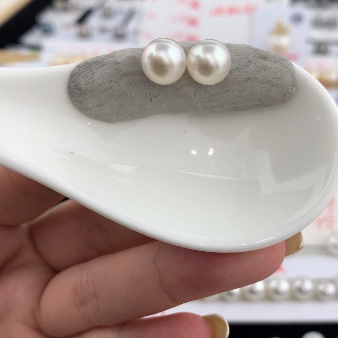 海水珍珠裸珠8.9mm澳白对珠特价不退换