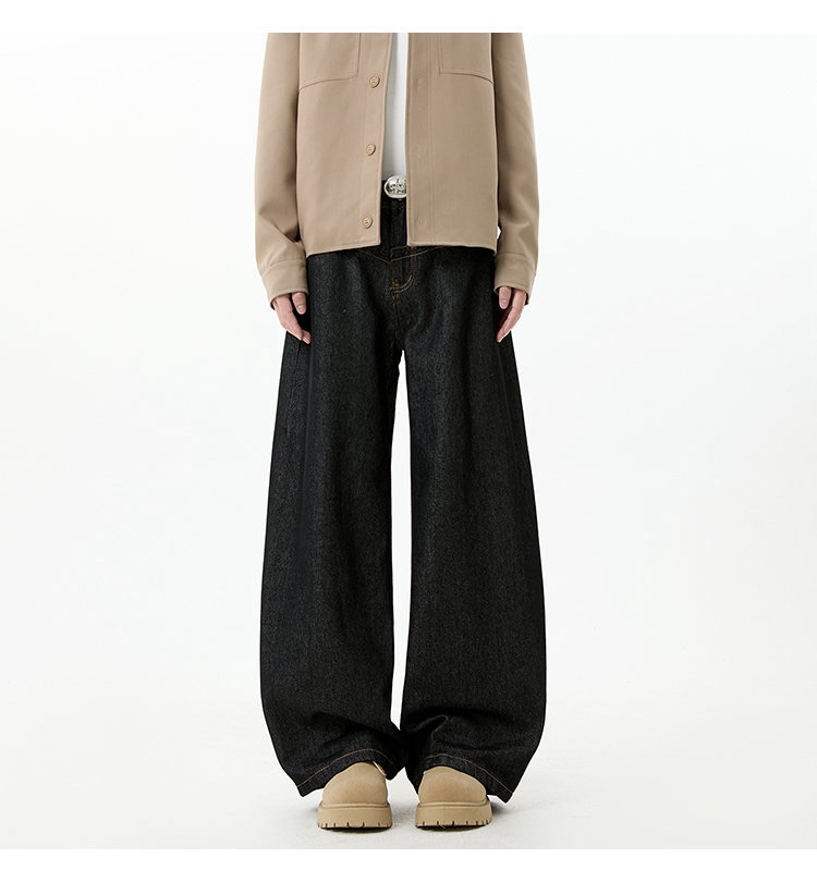 【阔腿弯刀裤】原牛美式复古设计感弯刀宽松直筒牛仔裤高街秋冬季