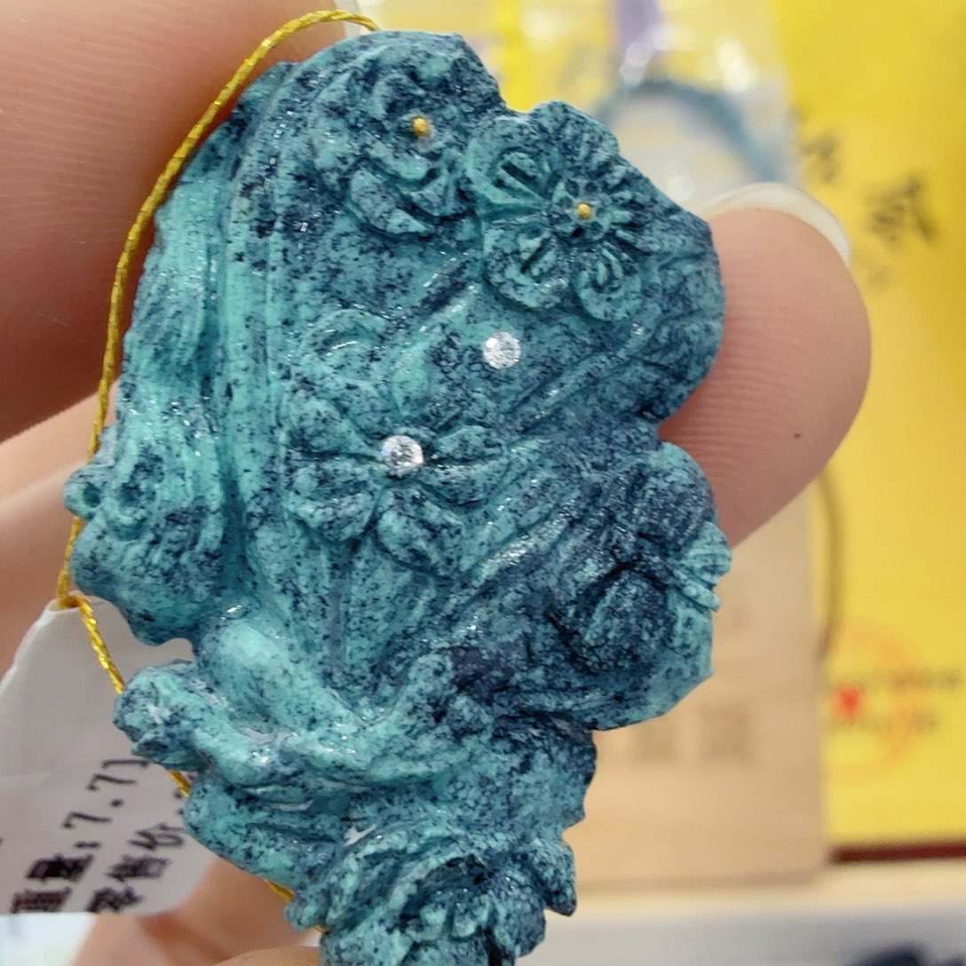 绿松石18K金镶嵌珠宝奇石