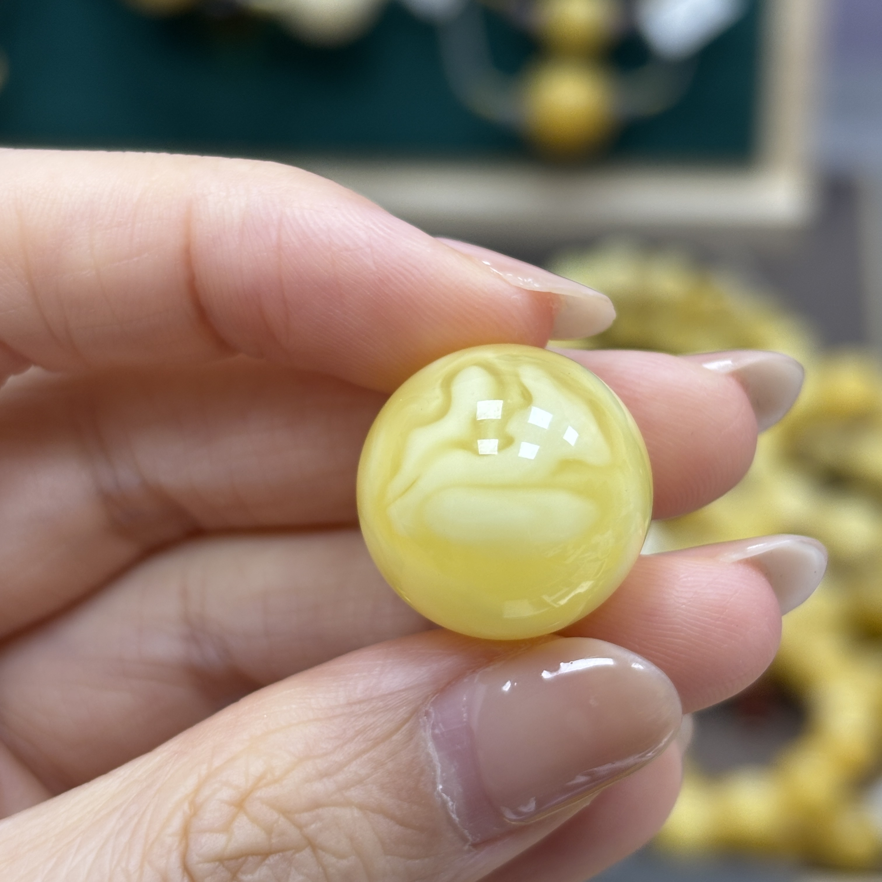 18.2mm 小妖珠宝天然原矿琥珀蜜蜡