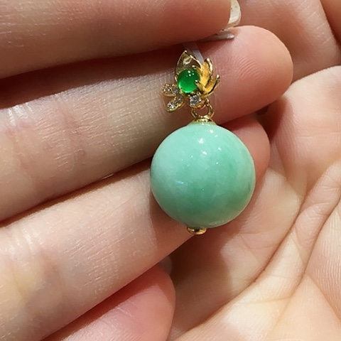 翡翠银S925镶嵌吊坠(不含链)