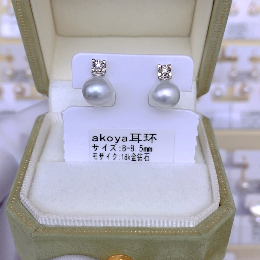 海水珍珠耳饰18K金镶嵌