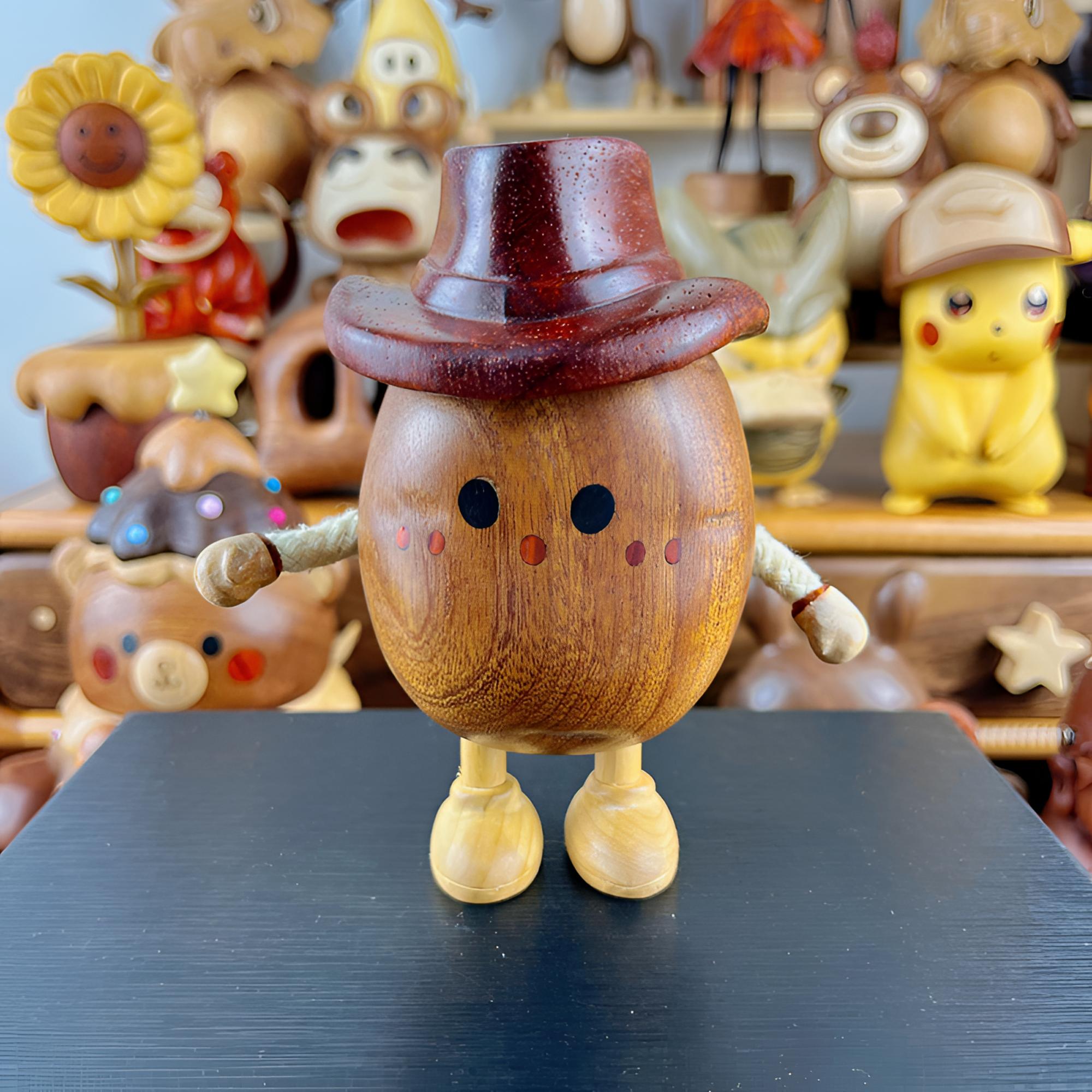 实木土豆先生治愈摆件桌面装饰品可爱卡通创意节日礼物香薰治愈系