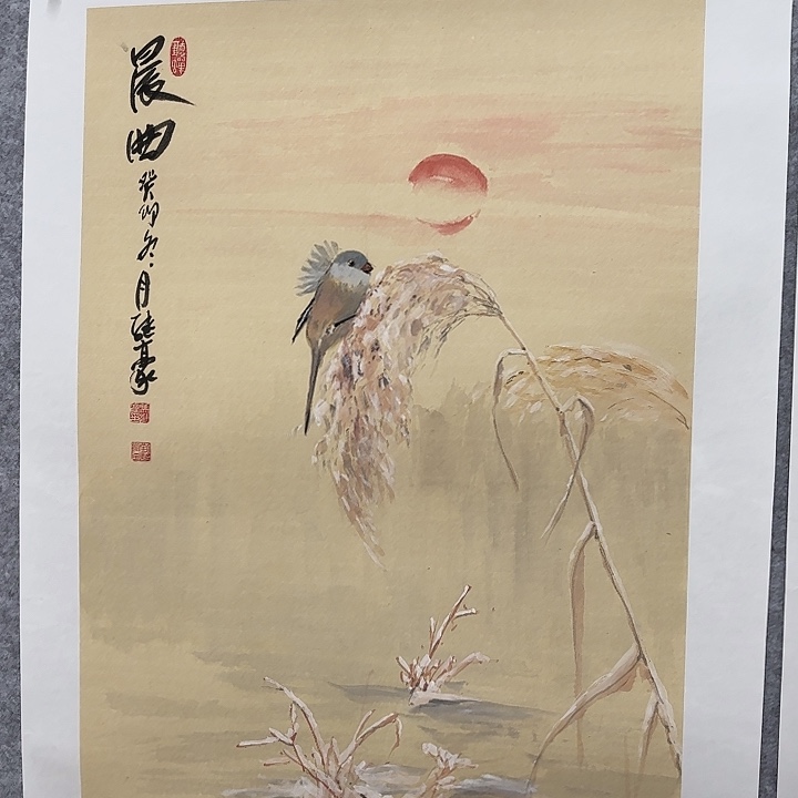 国画花鸟的翅膀和三开