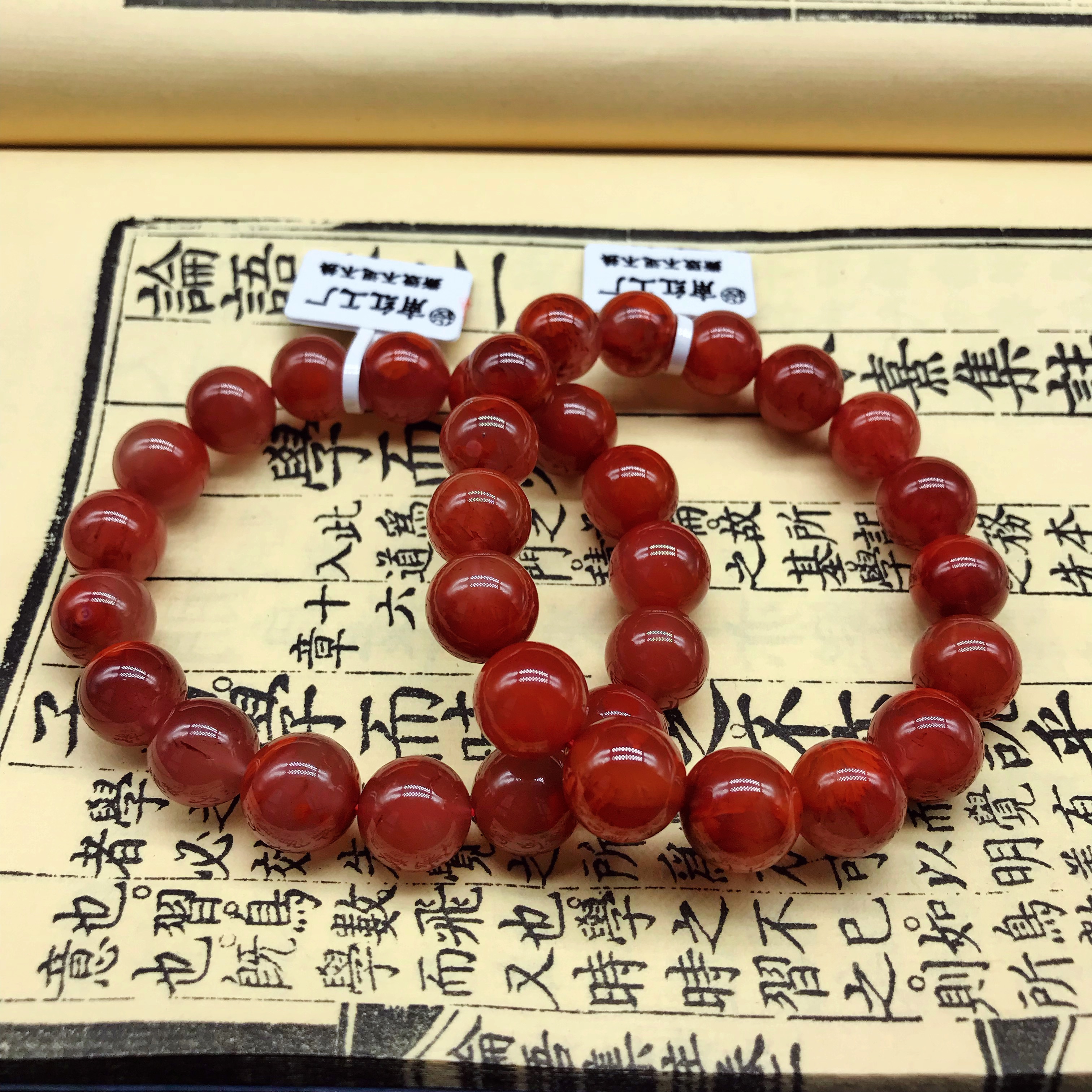 【小雪】南红四川瓦西精美牛血红百搭手串12mm（多样式发其一）