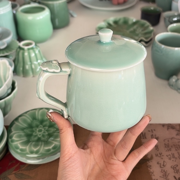 龙泉云间青瓷小米茶器