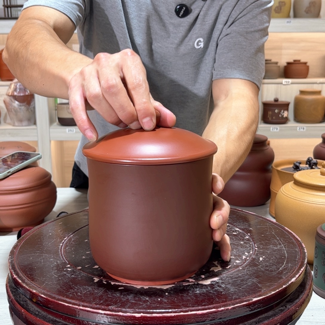 鹤***竹紫砂茶叶罐醒茶罐