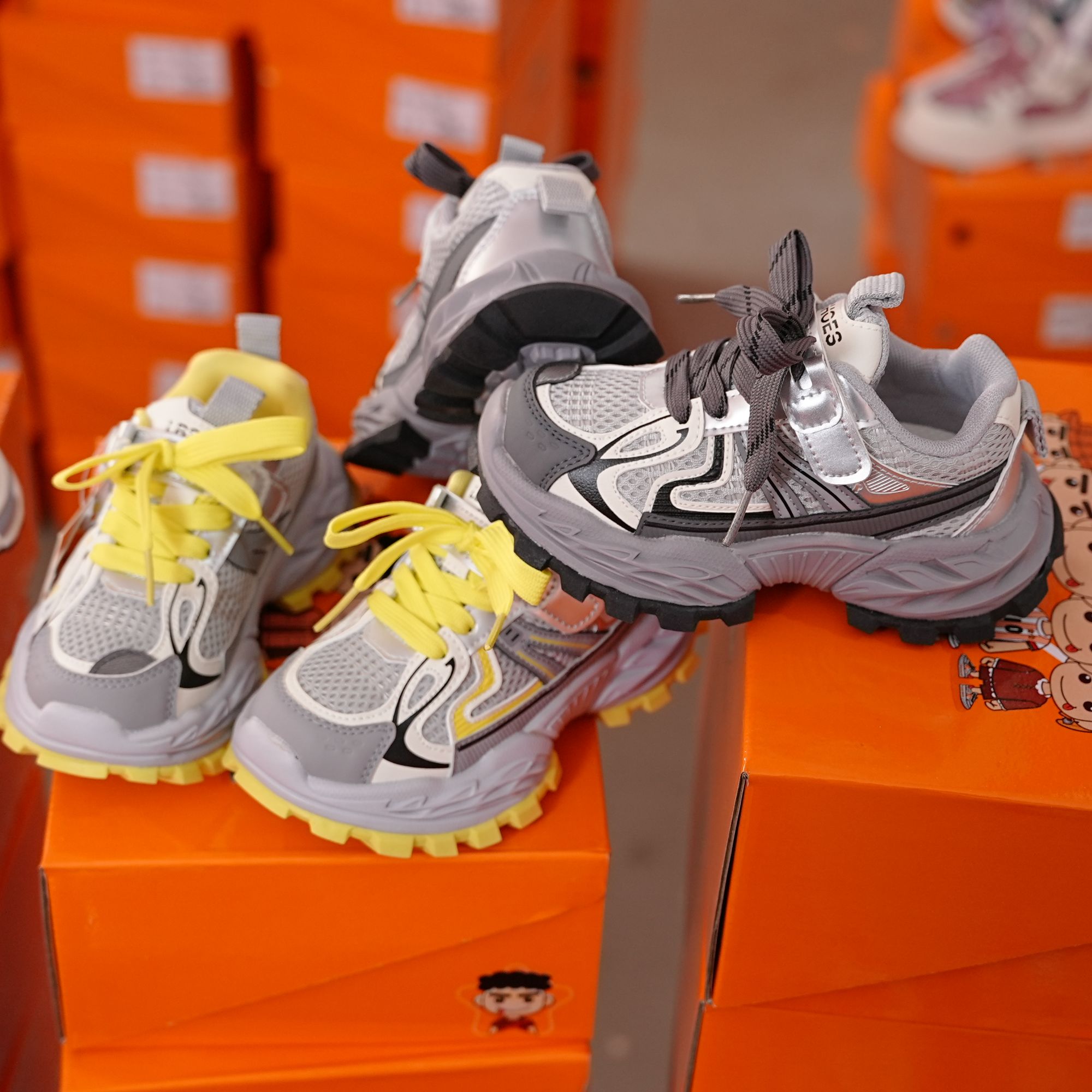 [老爹鞋32-37码]-中-休闲童鞋时尚百搭透气运动鞋厚底潮鞋潮流