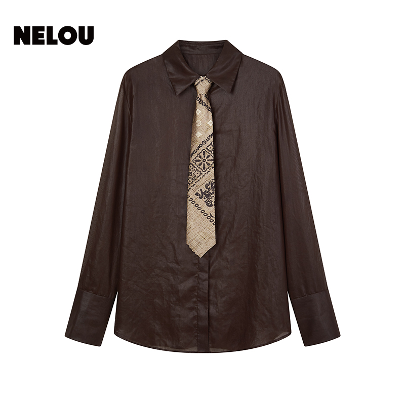 NELOU风棱衬衫 夏季新款设计感衬衫知性风衣服 小众女装