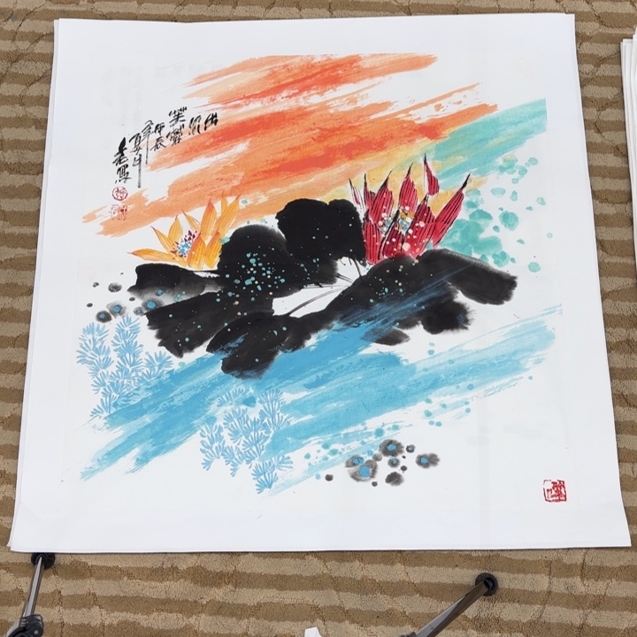 国画花鸟等多种鸟类四尺斗