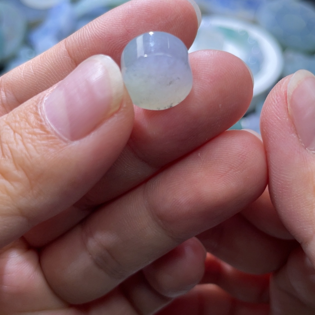 定制翡翠未镶嵌天然翡翠紫乌鸡扁珠