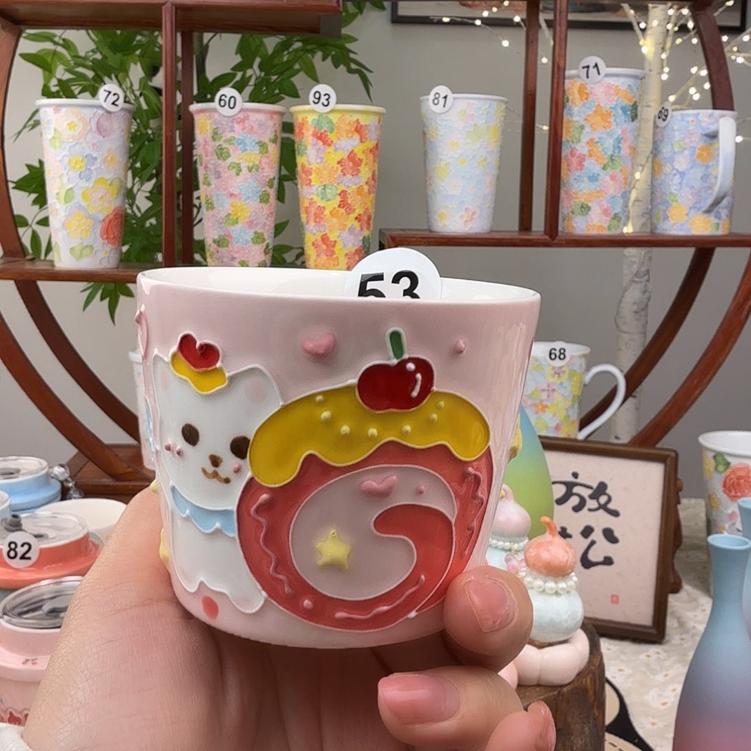 陶摆件52景德镇手绘高温釉下彩