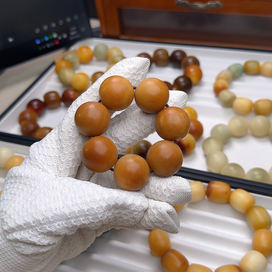 菩提根/象牙果手串卡23干磨手捻微微瑕