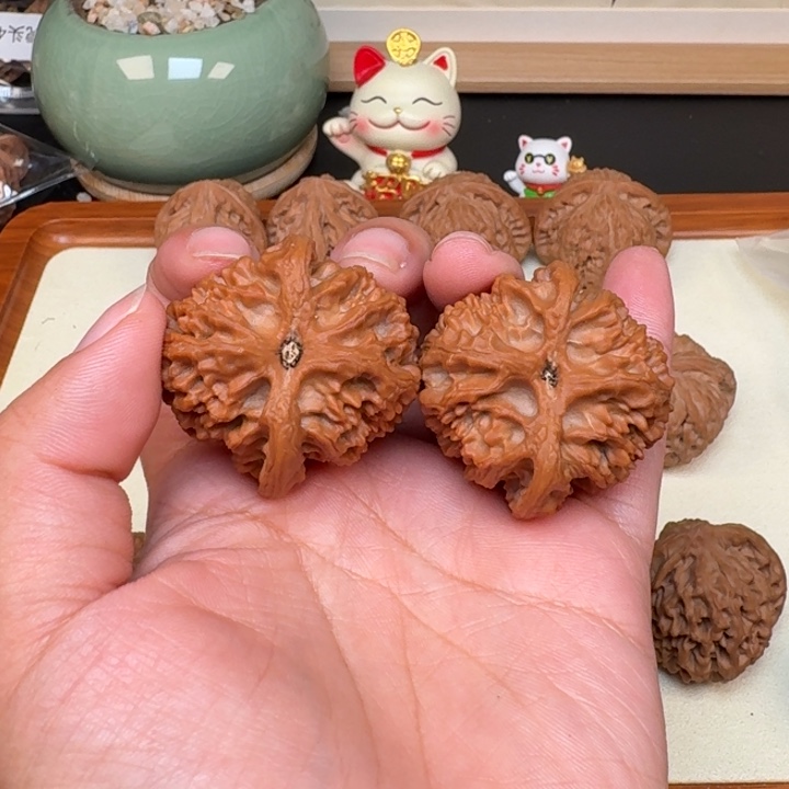 墨***菊文玩核桃把件全品苹果38.5