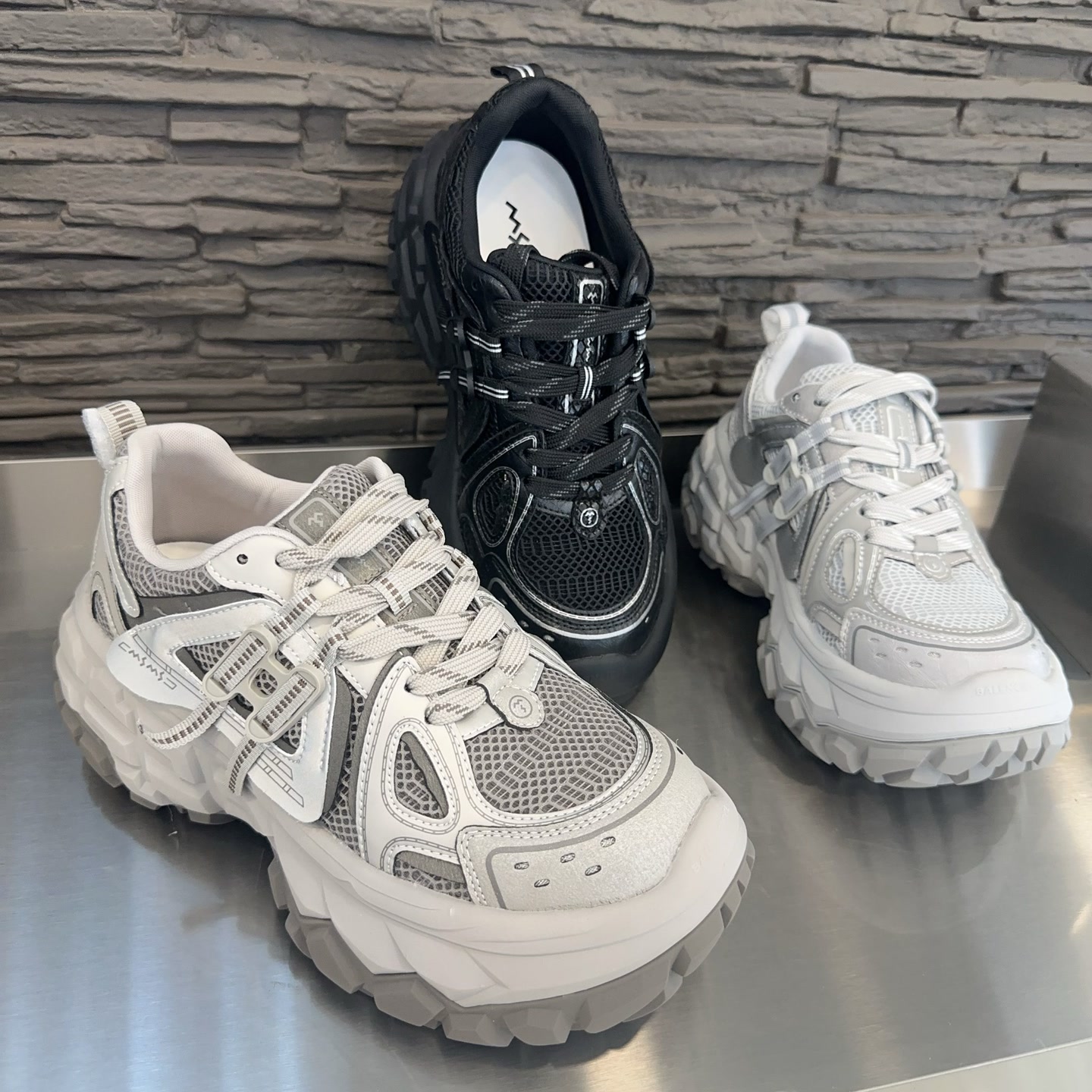 玛莎玛索618-362新款超轻双网榴莲底时尚老爹鞋