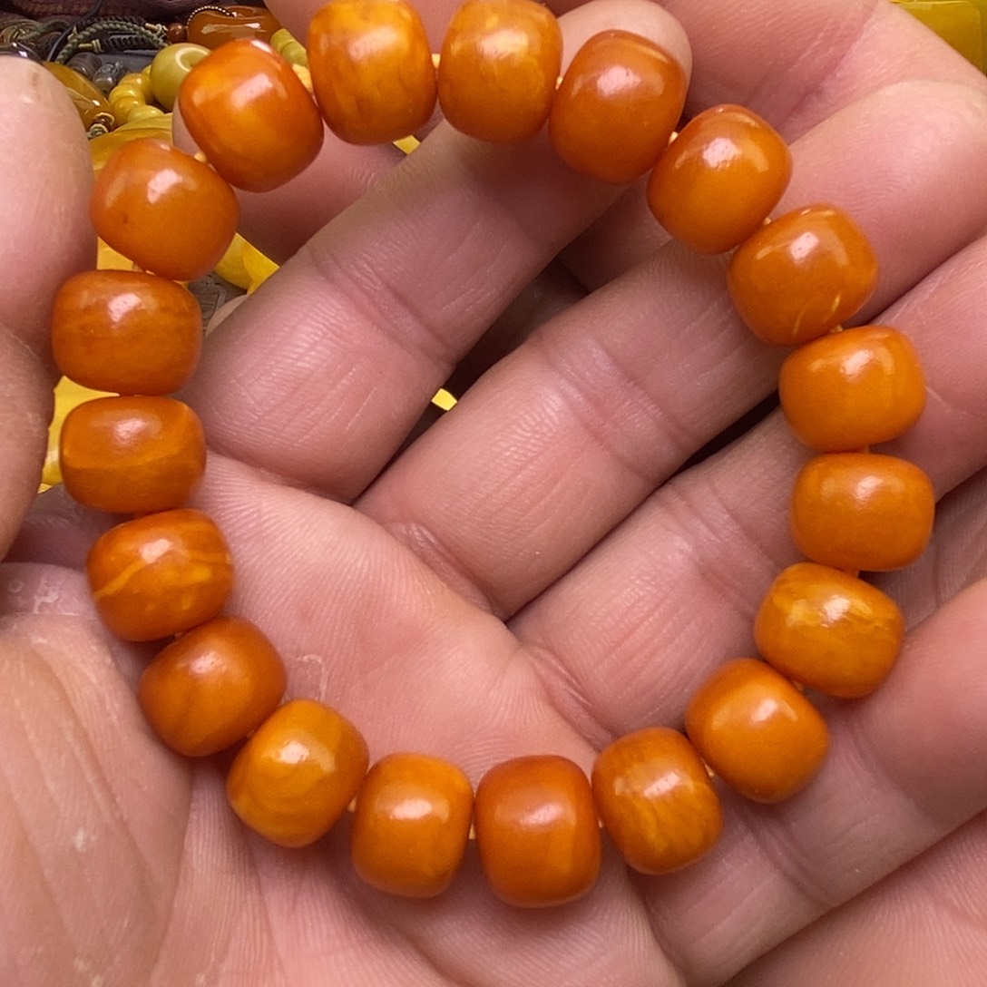 蜜蜡未镶嵌珠宝奇石石膏橘皮花蜡老型珠手串