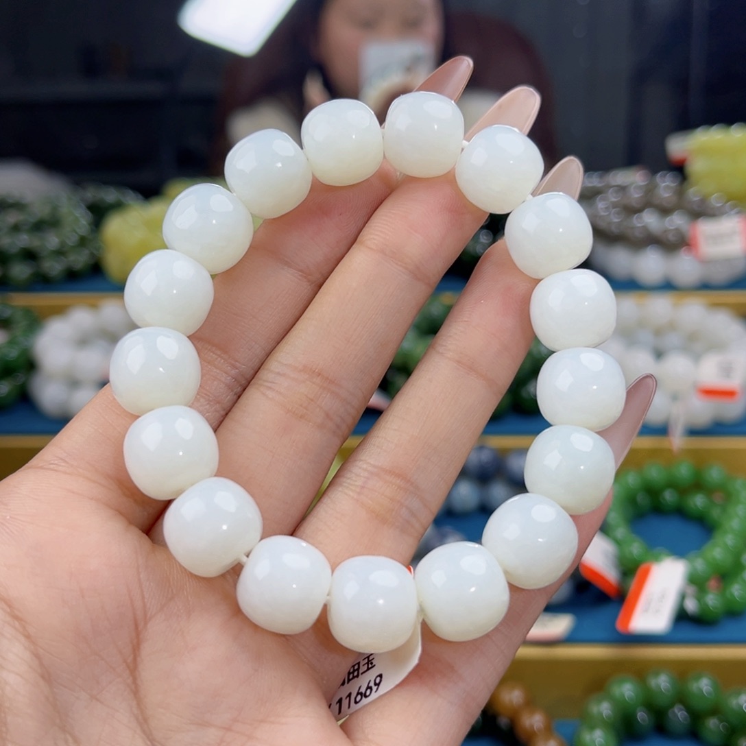 无***爱和田玉未镶嵌手链天然和田玉新疆且末天泰料手串13