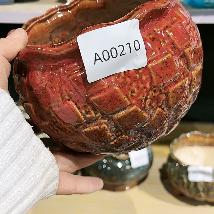 润***心瓷片花盆多肉植物艺术品