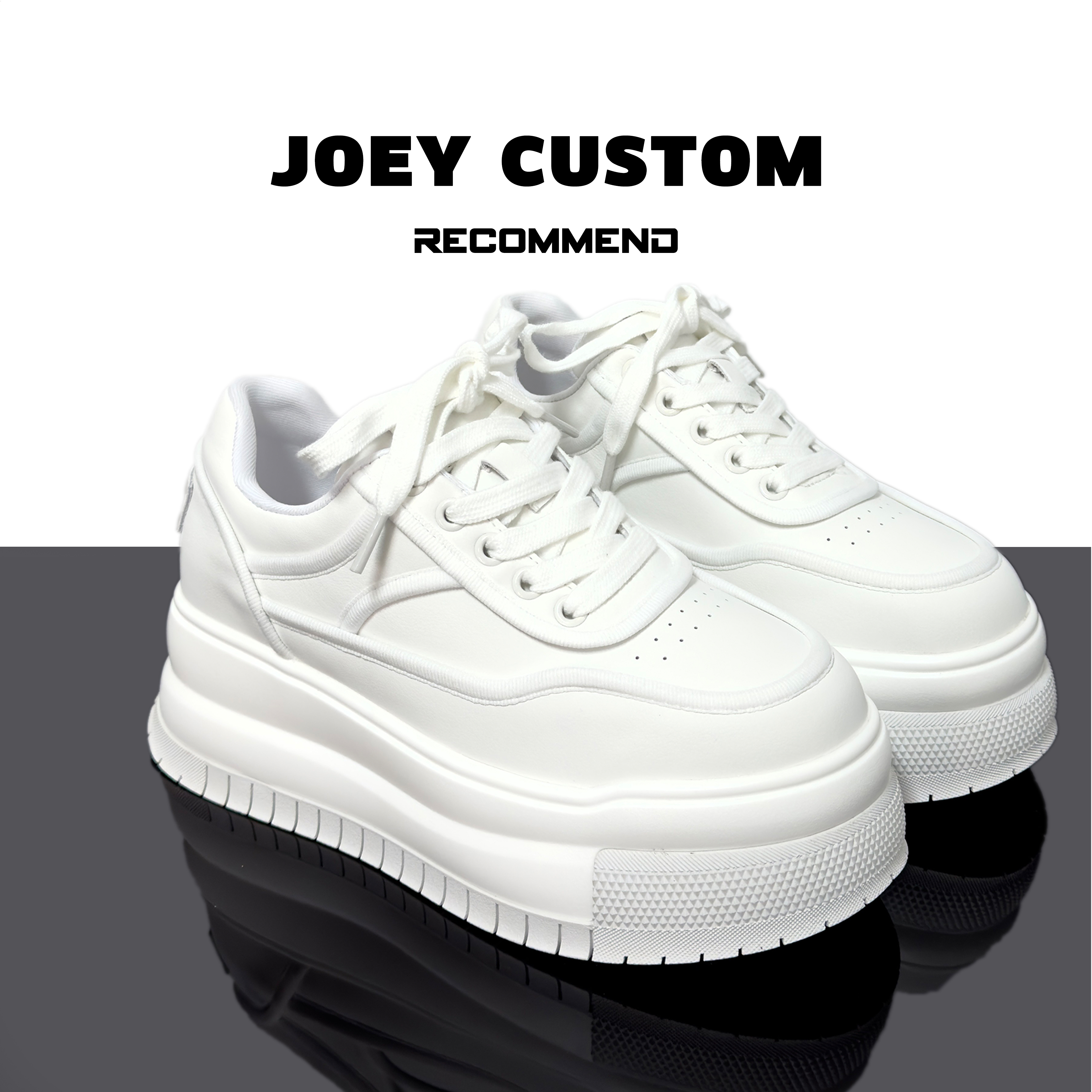 JOEY|春款上新小众厚底面包板鞋小白鞋女款时尚潮鞋440001/3380